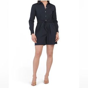 Theory Tie Waist Romper Black New With Tags Size 2